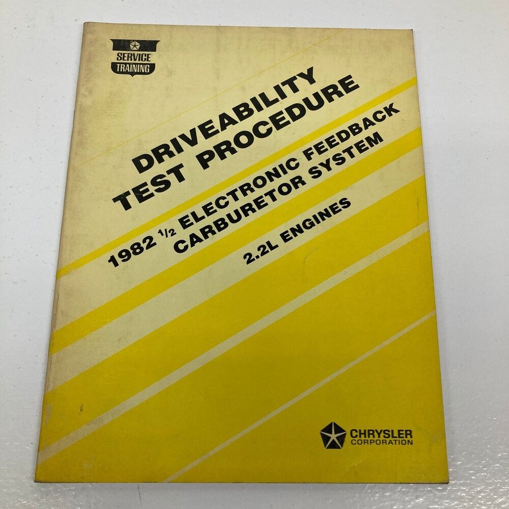 Chrysler Driveability Test Procedure EFC Carburetor 1982